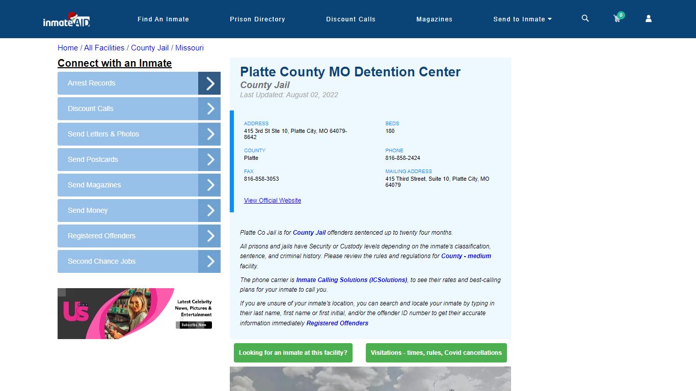 Platte County MO Detention Center - Inmate Locator - Platte City, MO